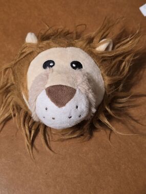 Plush Lion Dog Toy - Brown and Cream Squeaky Toy